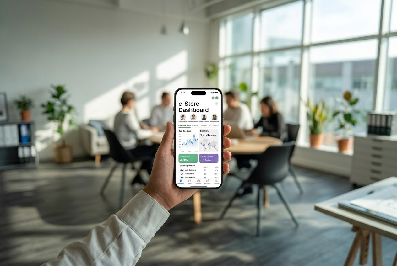 Mobile app development services and interface design preview