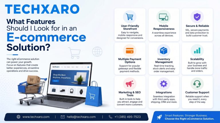“TECHXARO e-commerce features