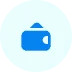 A small blue wallet icon