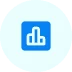 Blue icon of a growing chart