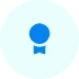 Blue icon of a round medal